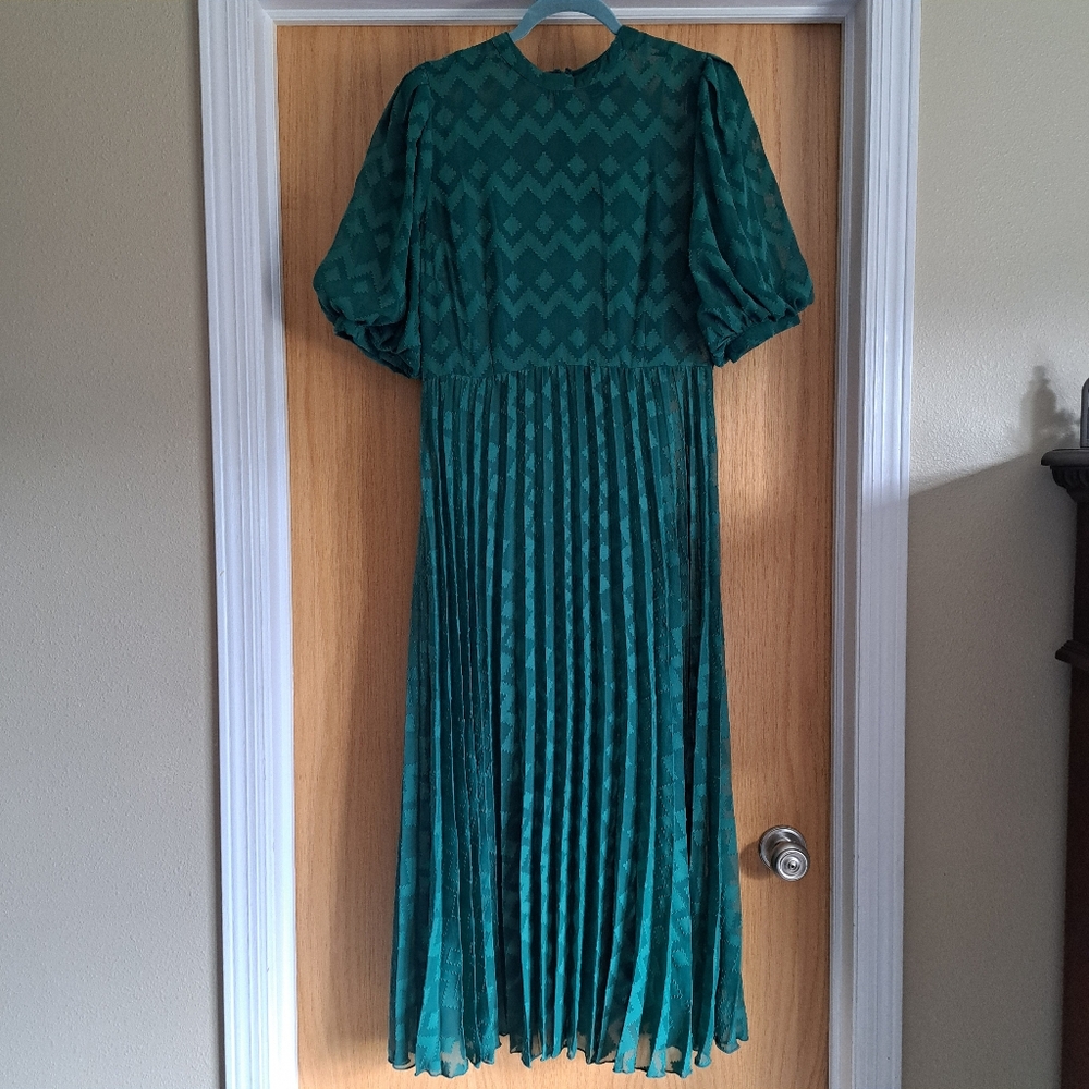 ASOS Elegant Green Pleated Dress